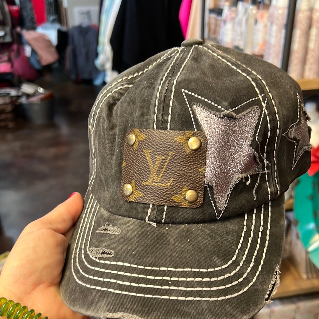 lv monogram denim baseball cap