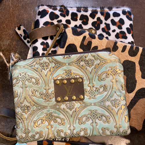 Keep It Gypsy Upcylced LV Large Leopard Hide Wallet - Eclections Boutique