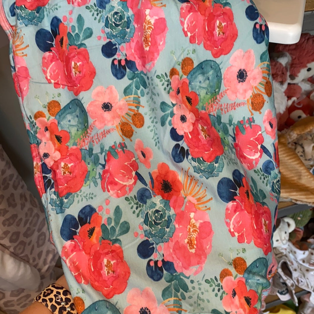 Aqua Blossom Blanket