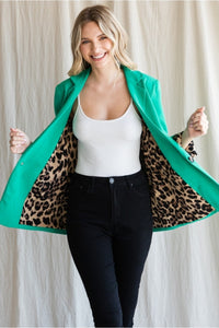 Leopard Cuff Blazer