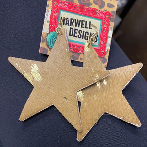 Leather Star Earring