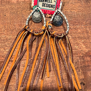 Leather Coin Drop Earrings