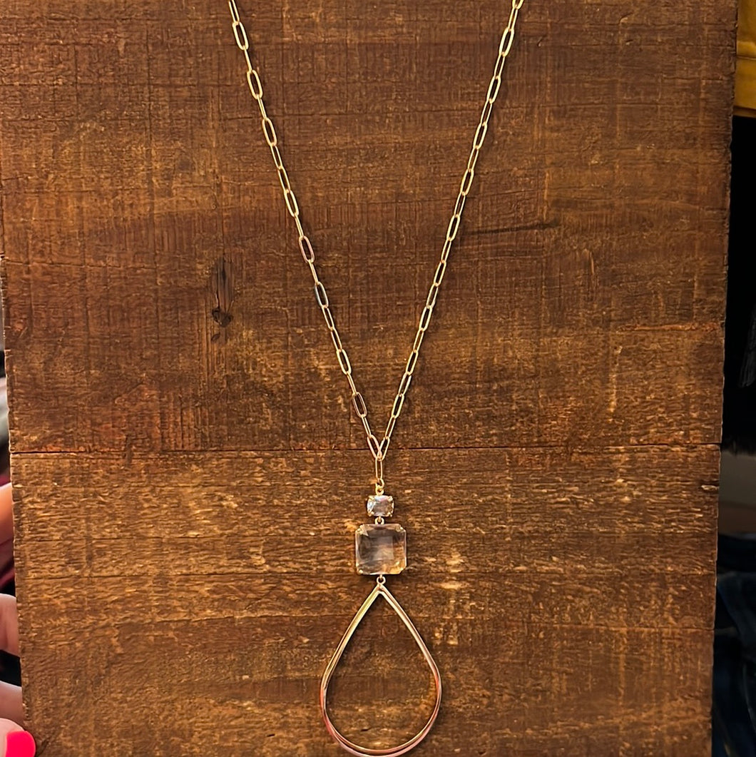 Paperclip Tear Necklace