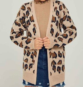 Girls Leopard Cardigan