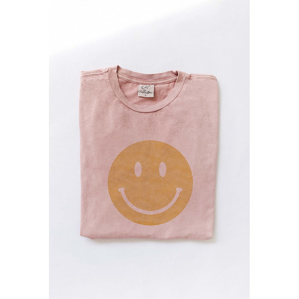 Smiley Face Mineral Wash Tee